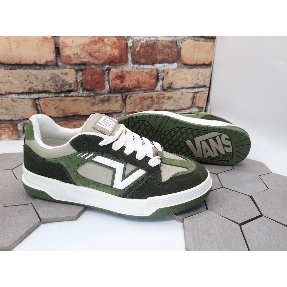 Vans Upland Shoe Shades Of Green Black Men Sz 10.5 Suede Leather Chunky